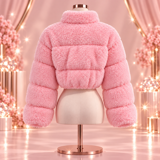 Soft Girl Faux Fur Cropped Jacke