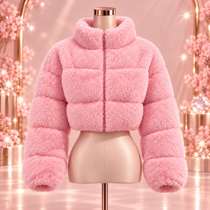 Soft Girl Faux Fur Cropped Jacke