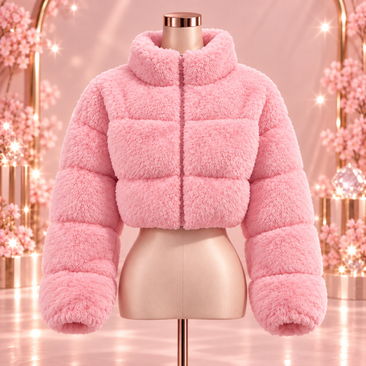 Soft Girl Faux Fur Cropped Jacke