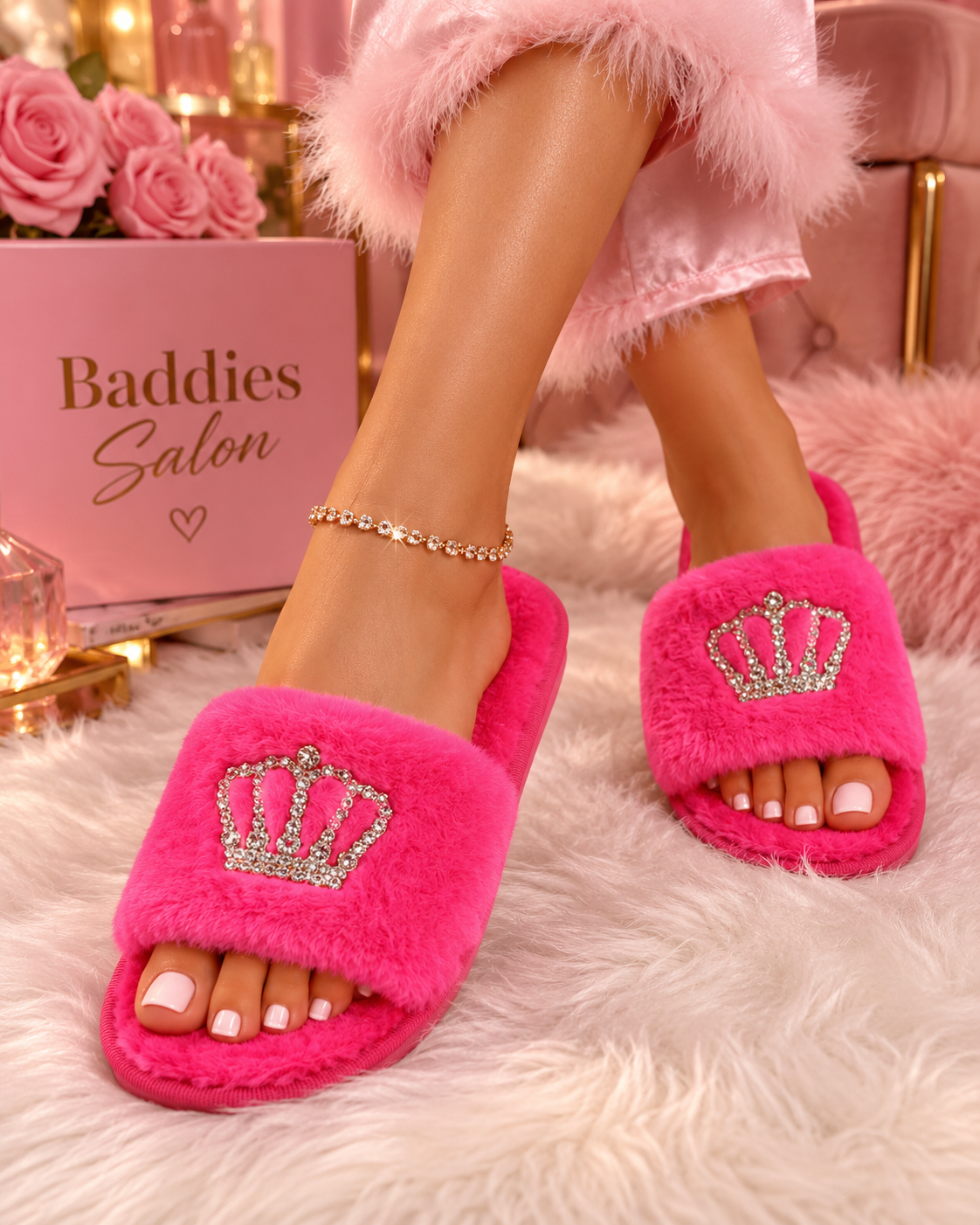Plush Baddie Slippers, product view 2