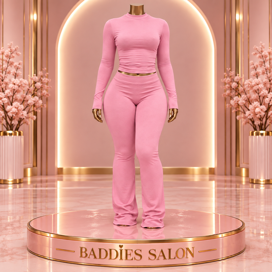 The Pretty in Pink Set pink women's outfit on Baddies Salon mannequin