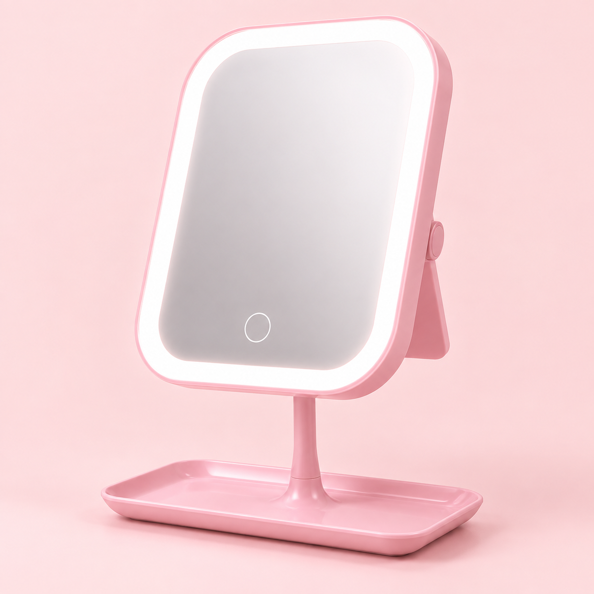 Portable LED Beauty Mirror three-quarter product view